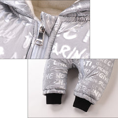 Metallic Writing Winter Snowsuit