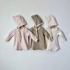 Cotton Lace Hooded Romper